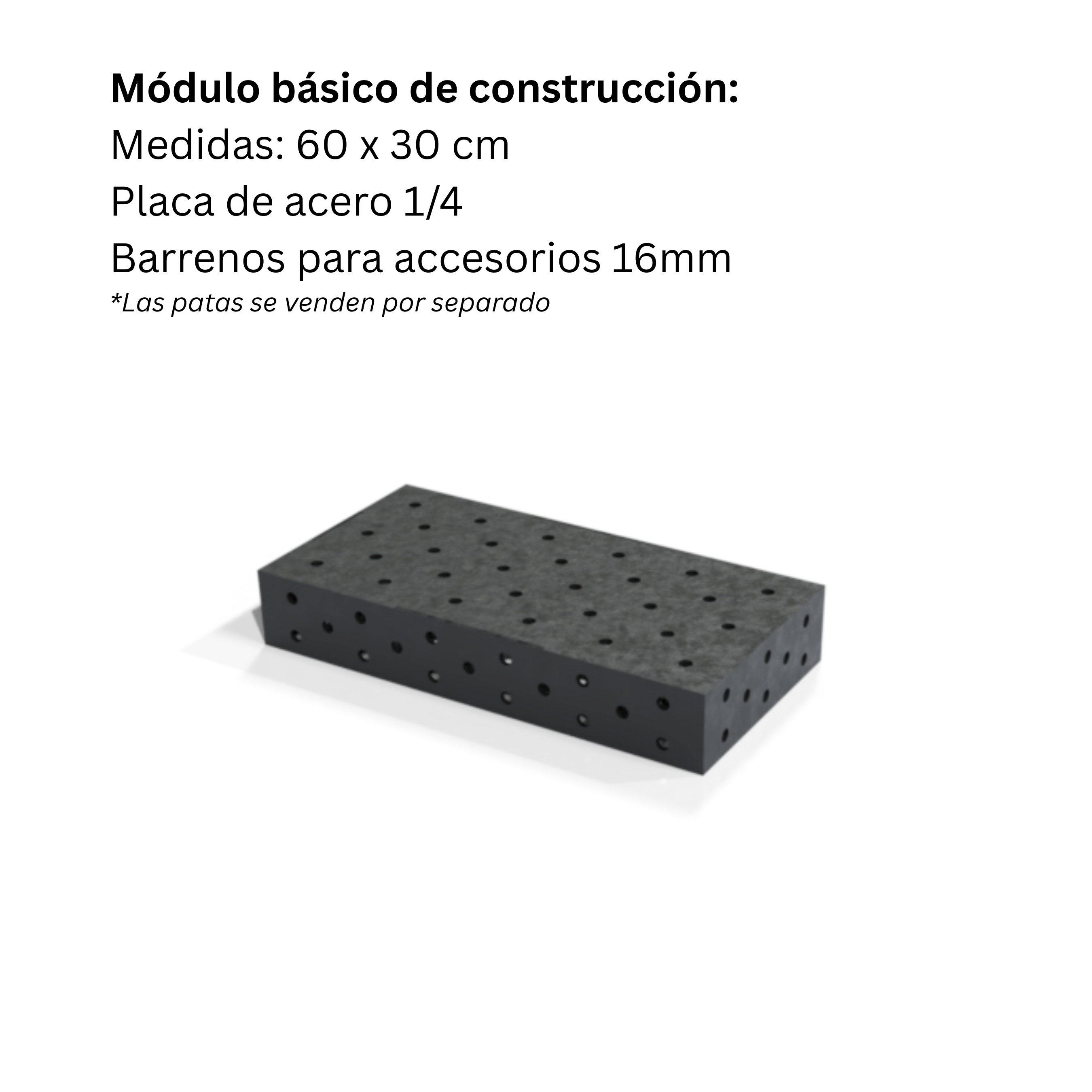 Módulo individual: 60cm x 30cm