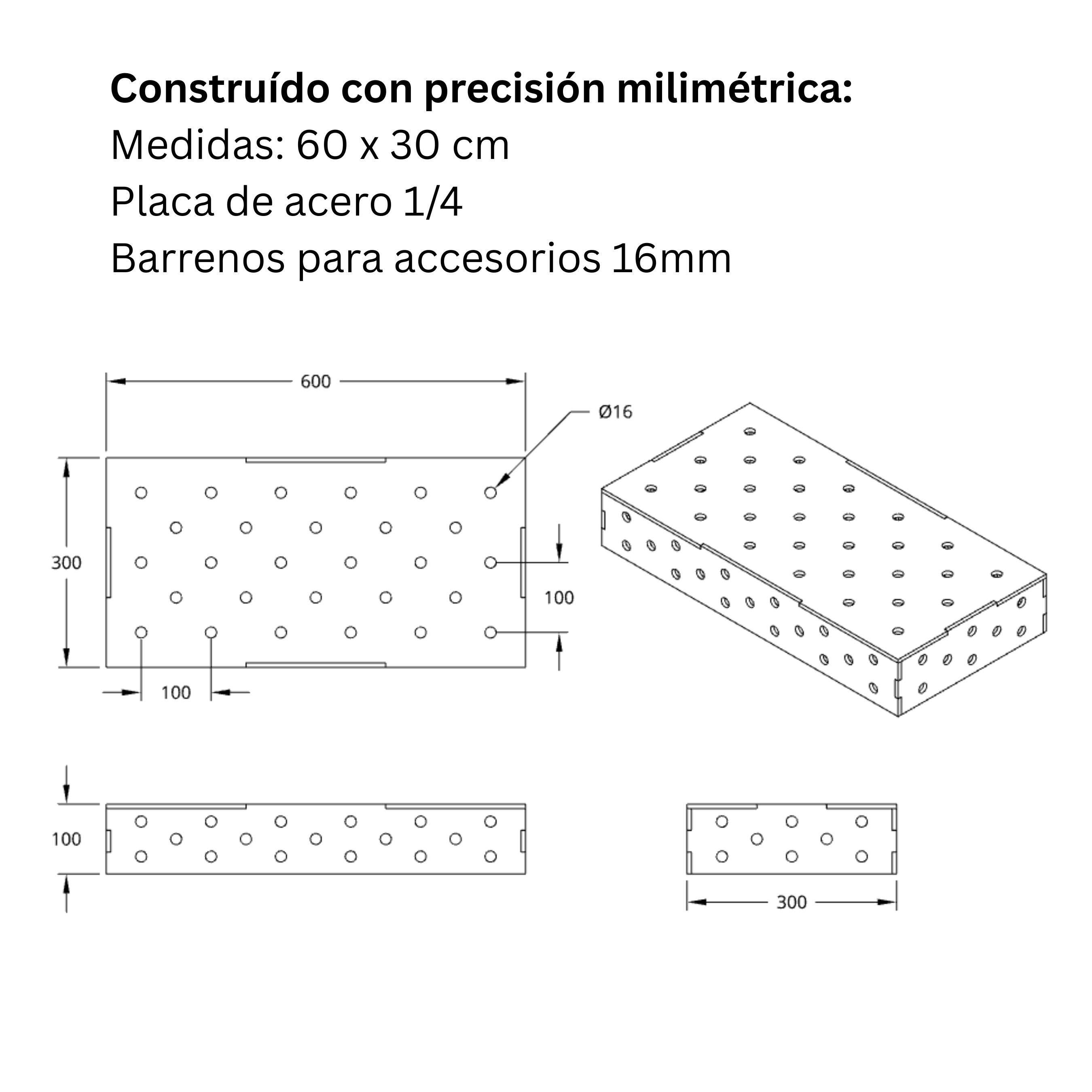 Módulo individual: 60cm x 30cm
