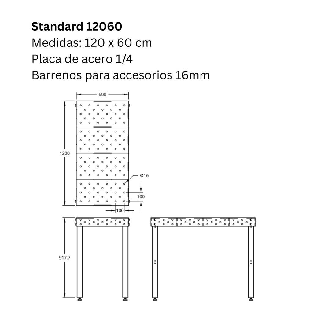 Mesa para soldar: 120cm x 60cm