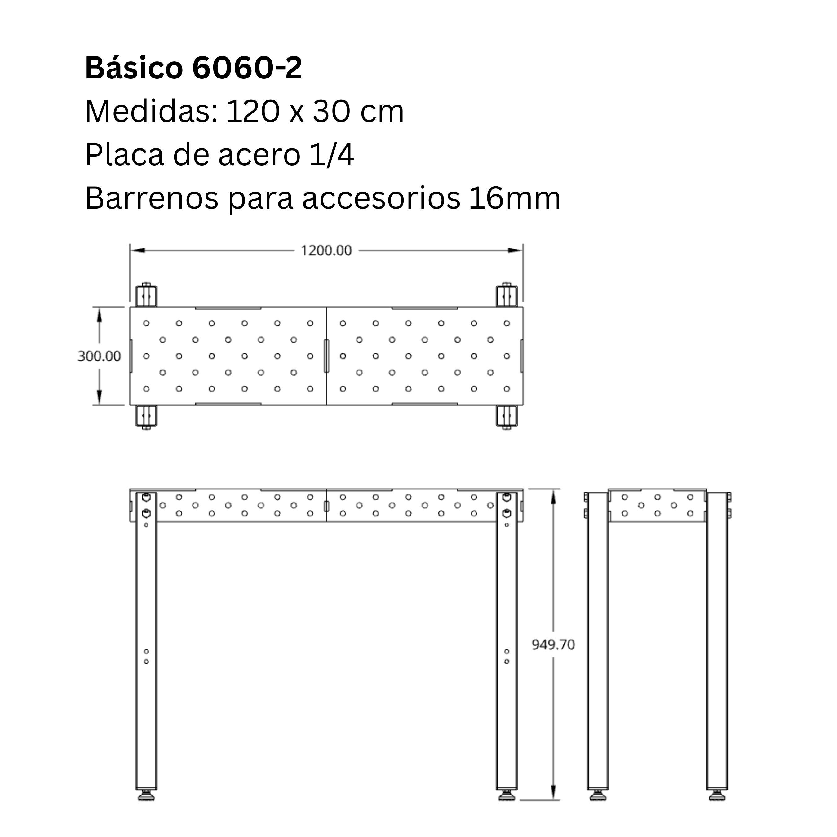 Mesa para soldar: 60cm x 60cm