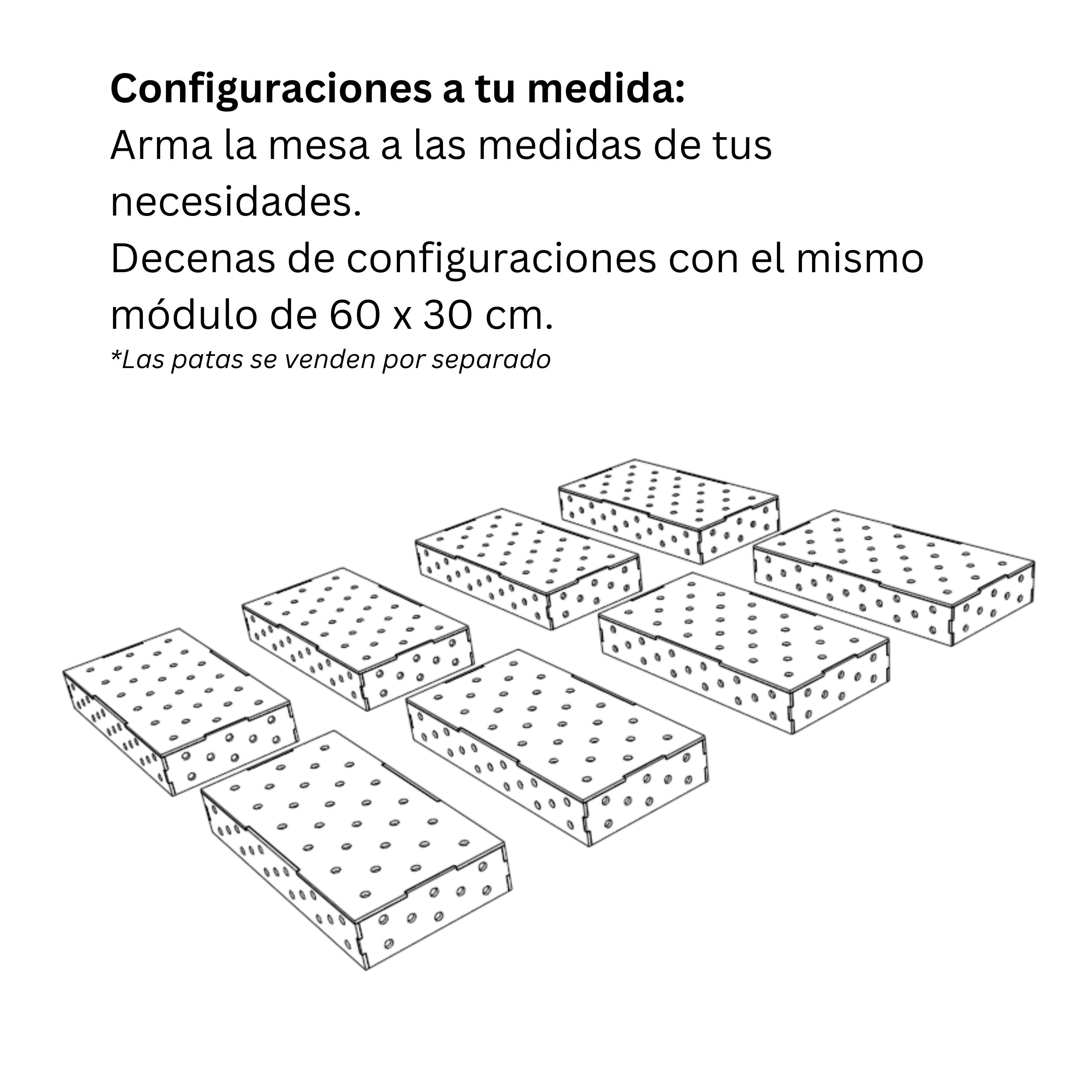 Módulo individual: 60cm x 30cm